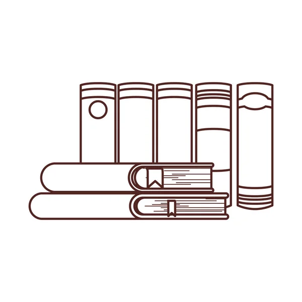 Büchergruppe und Wimpeldesign — Stockvektor