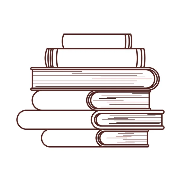 Groep boeken en banner wimpel ontwerp — Stockvector