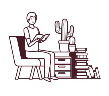 beyaz arka plan ile iş ofisinde oturan adam