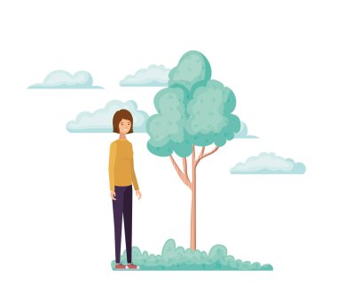 manzara avatar karakter ayakta kadın