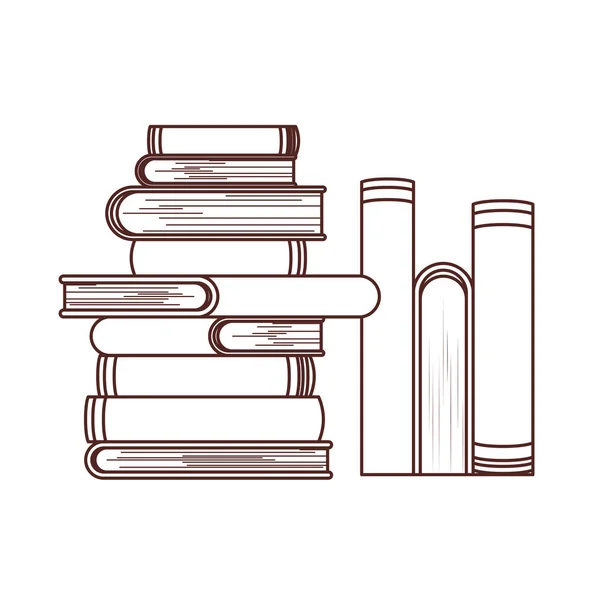Groupe de livres et de bannières design fanion — Image vectorielle