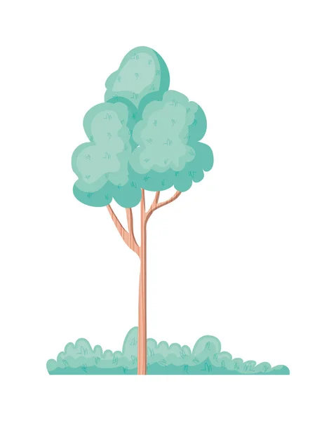 Paisaje con árboles y plantas icono aislado — Vector de stock