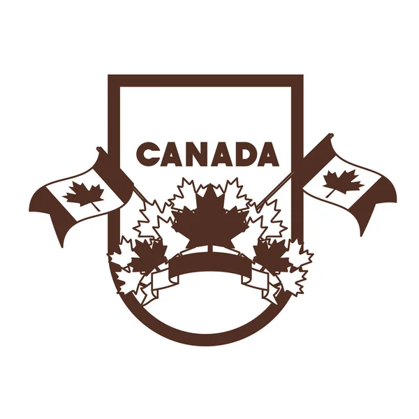 Maple leaf flag and canada symbol design — Stock Vector