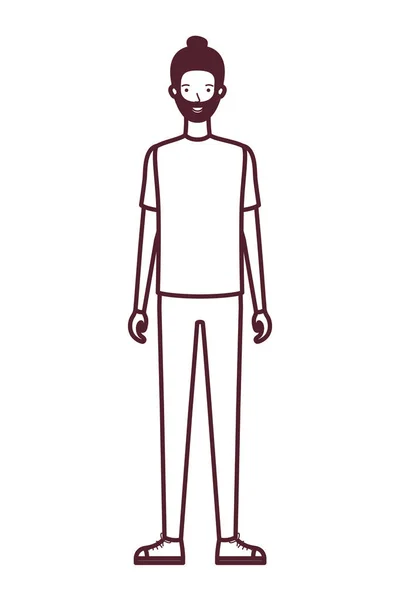 Silhouette des Mannes in weißem Hintergrund Avatarfigur — Stockvektor