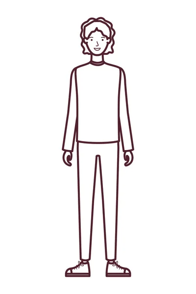 白い背景アバターキャラクターの男のシルエット — ストックベクタ