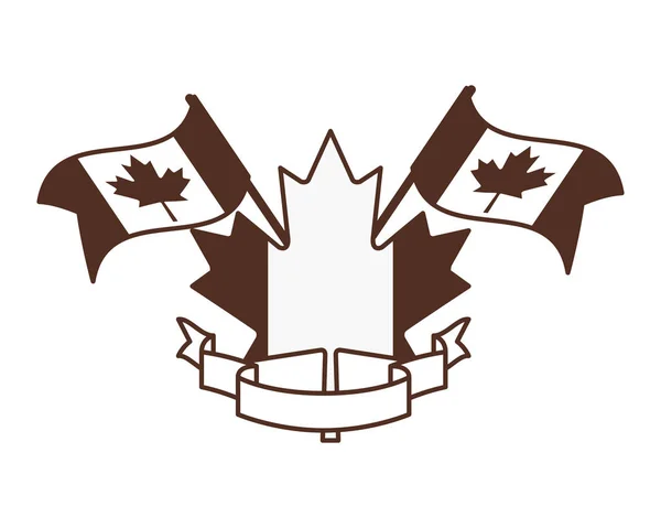 Флаг кленового листа и дизайн Канады — стоковый вектор