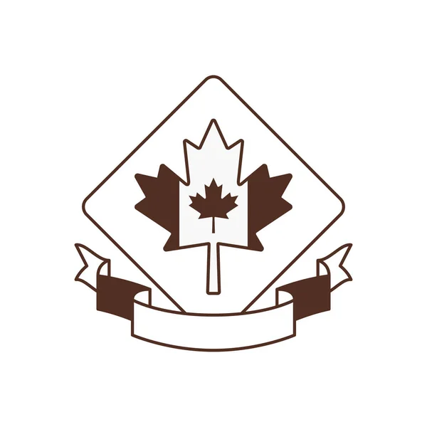 Bandera de hoja de arce y diseño de Canadá — Vector de stock