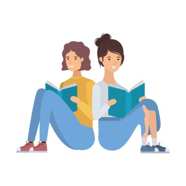 elinde kitap ile oturan çift
