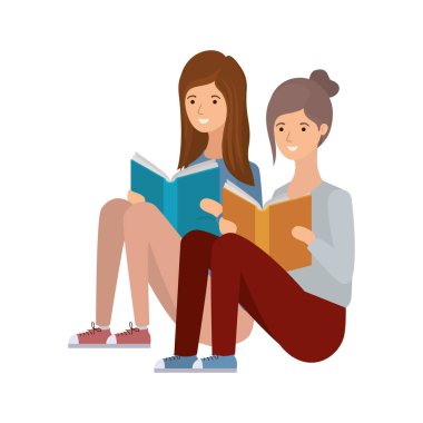 elinde kitap ile oturan kadınlar