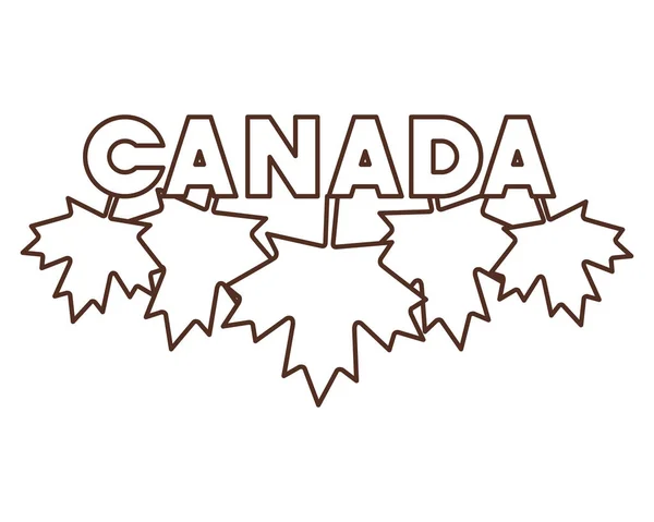 Ahornblatt und Canada-Design — Stockvektor