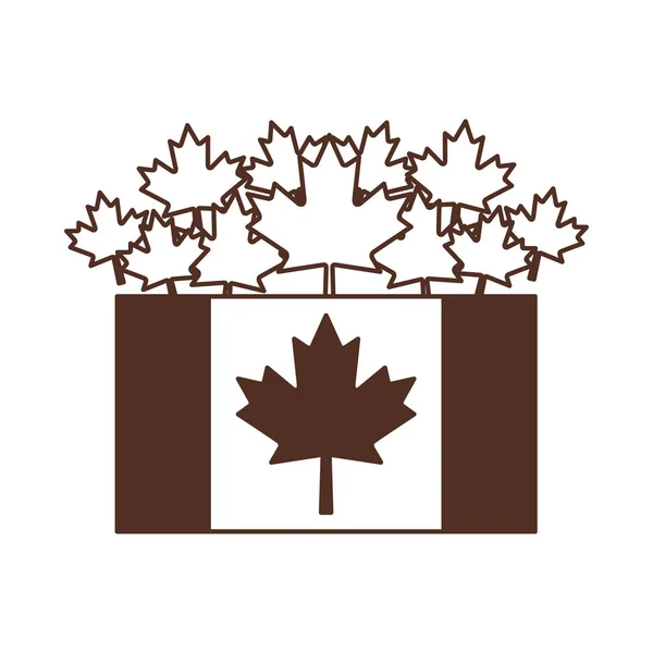 Flagge aus Ahornblatt und Kanada-Design — Stockvektor