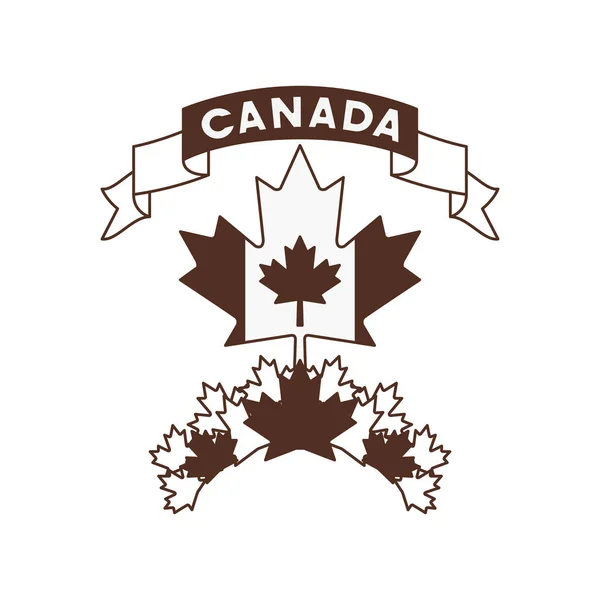 Maple Leaf lint vlag en Canada Design — Stockvector