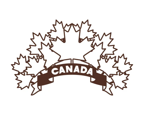 Ruban feuille d'érable et design Canada — Image vectorielle