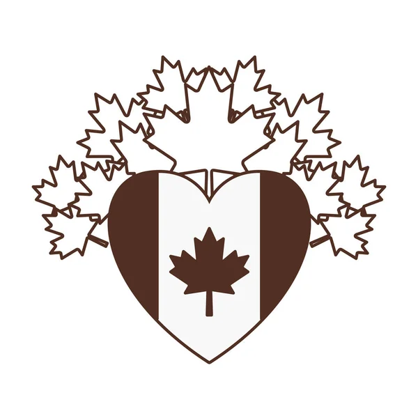 Maple Leaf hart en Canada Design — Stockvector