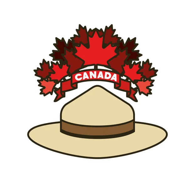 Sombrero de hoja de arce y diseño de símbolo de canada — Archivo Imágenes Vectoriales