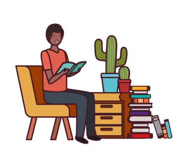 beyaz arka plan ile iş ofisinde oturan adam