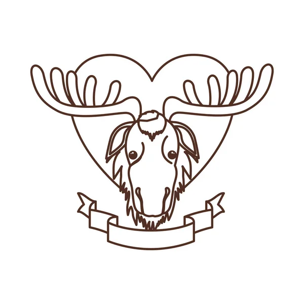 캐나다 디자인의 무스 숲 동물 — 스톡 벡터