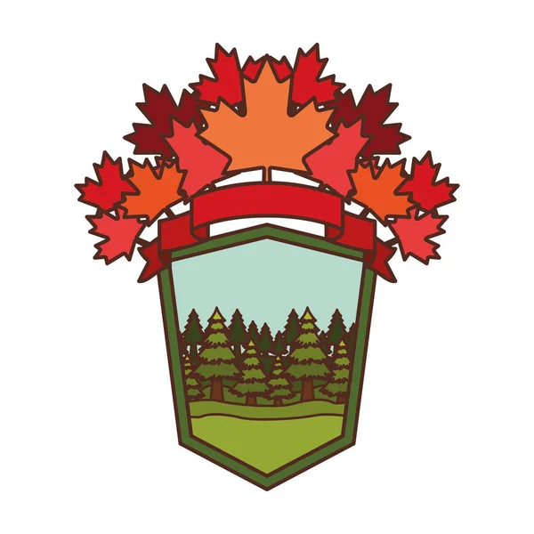 Етикетка з соснового дерева та дизайн символів канади — стоковий вектор