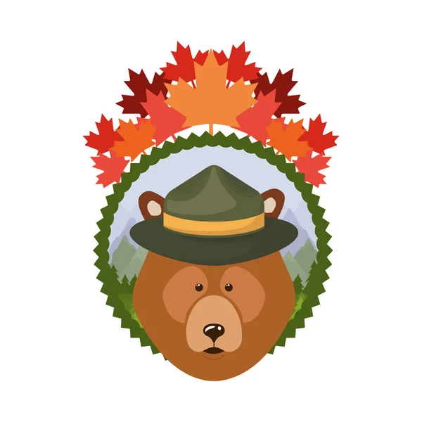 Niedźwiedź Las zwierzę Kanada projekt — Wektor stockowy