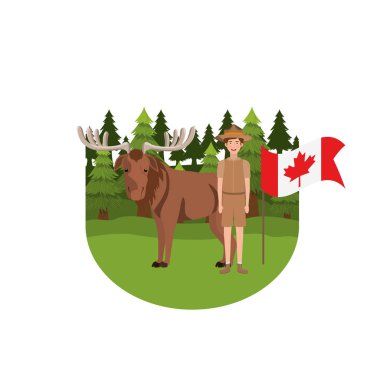 Kanada tasarım Moose orman hayvan