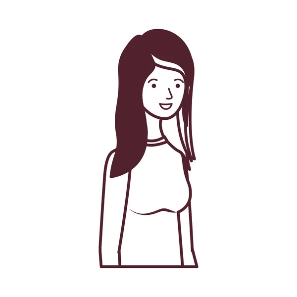 Silhouette einer Frau im weißen Hintergrund Avatarfigur — Stockvektor