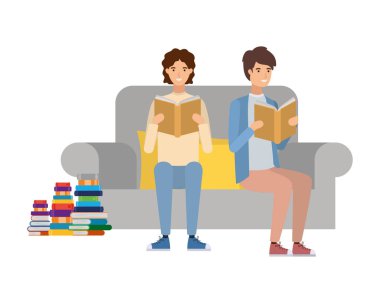 Beyaz arka planda oturan genç adamlar