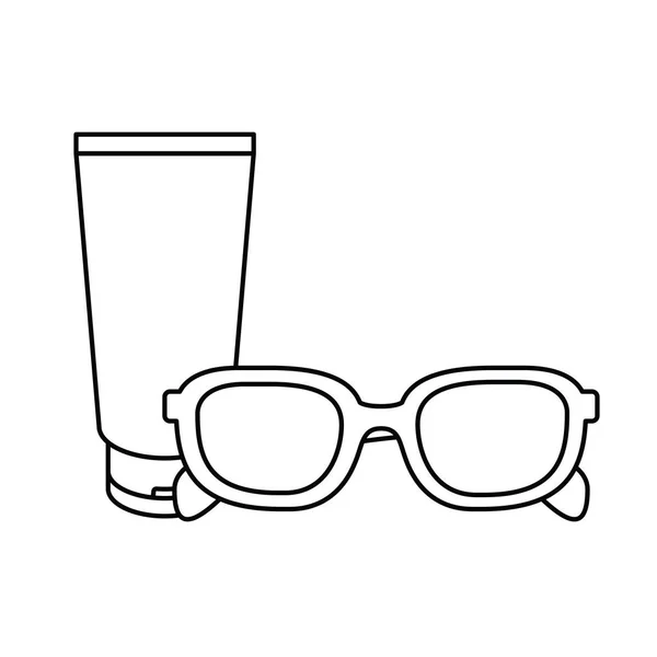 Lindas gafas de sol sobre fondo blanco — Vector de stock