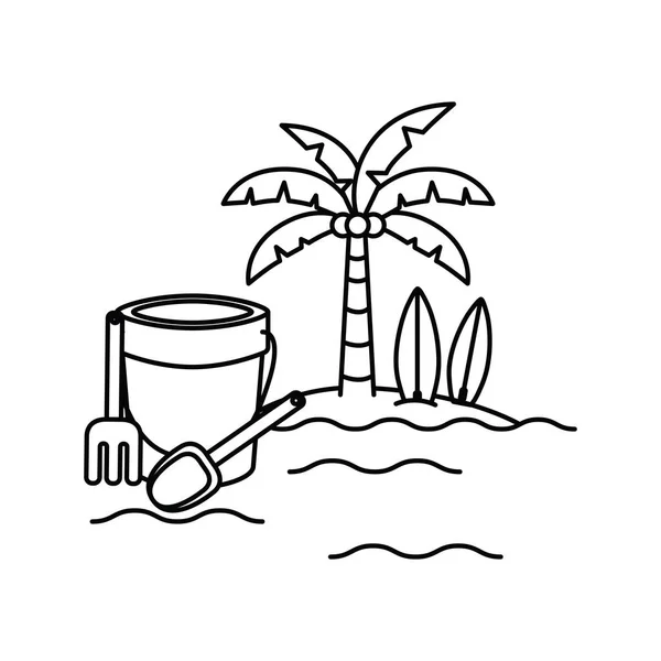 Silhueta de palha cesta de piquenique no fundo branco — Vetor de Stock