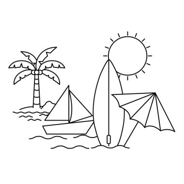 beyaz arka planda yelkenli silueti