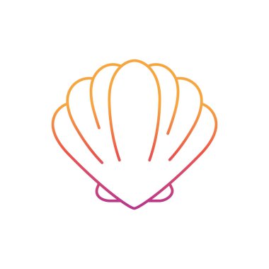 beyaz arka planda denizde deniz kabuğu silueti