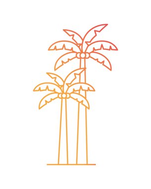 adada hindistan cevizi ile palmiye ağacının silueti