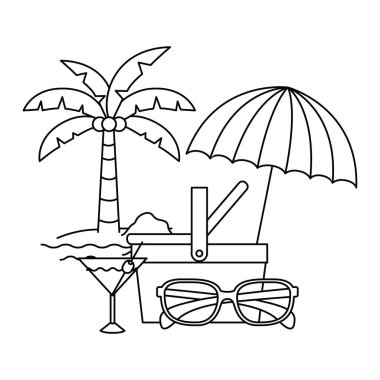 beyaz arka plan üzerinde saman piknik sepeti silueti