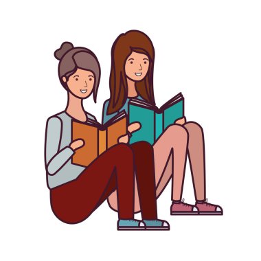 elinde kitap ile oturan kadınlar