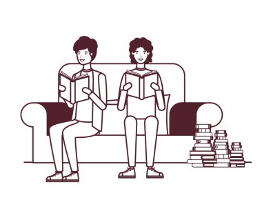 Beyaz arka planda oturan genç adamlar