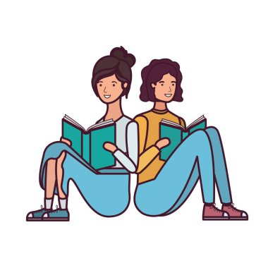 elinde kitap ile oturan çift