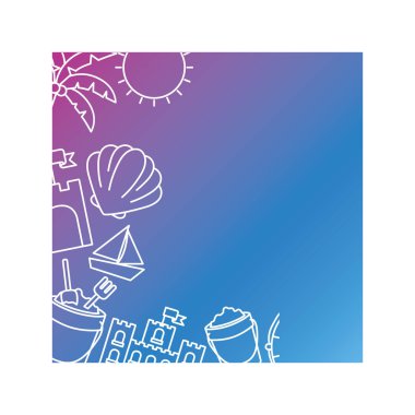 beyaz arka planlı yaz nesnelerinin deseni