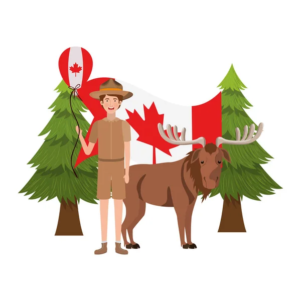 Moose forest animal of canada design — Stock Vector