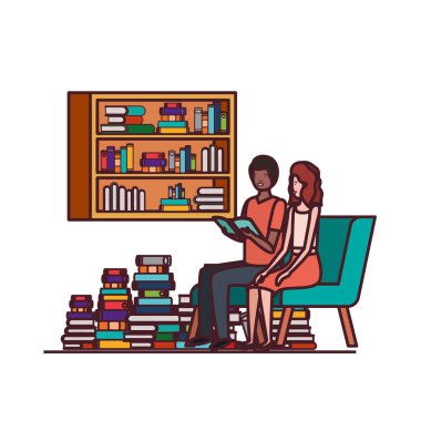 çift iş ofis avatar karakteri oturan