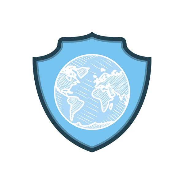 Frame met Planet Earth icon — Stockvector