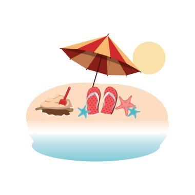 yaz çizgili simgesi için plaj şemsiyesi