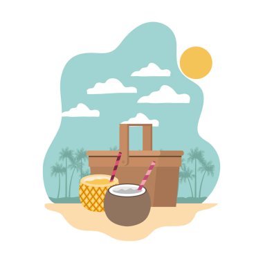 beyaz arka plan üzerinde saman piknik sepeti