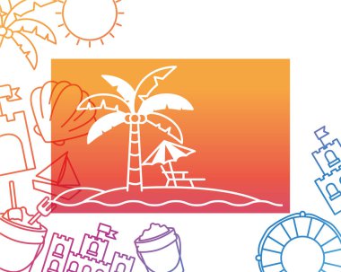 beyaz arka planlı yaz nesnelerinin deseni