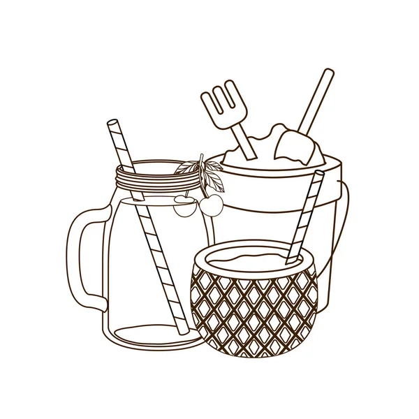 Vaso con bebida refrescante para el verano — Vector de stock