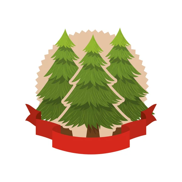 Geïsoleerde natuurlijke Pine Tree design — Stockvector