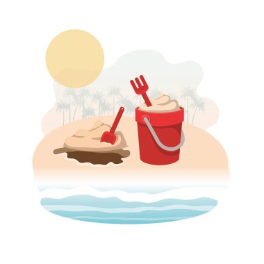 oynamak için araçları ile kum kova