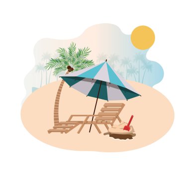 yaz çizgili simgesi için plaj şemsiyesi