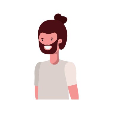 Beyaz arka plandaki genç adam.