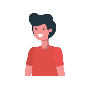 Beyaz arka plandaki genç adam.