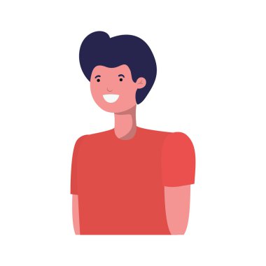 Beyaz arka plandaki genç adam.