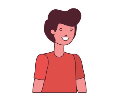 Beyaz arka plandaki genç adam.